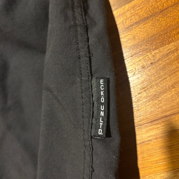 Ecko Black Short Sleeve Button Up Shirt, Military Style Size L - Picture 7 of 9